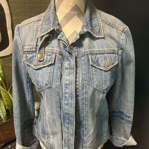 BCBG VINTAGE LADIES BLUE JEAN JACKET MAX AZRIA SIZE MEDIUM GREAT CHRISTMAS GIFT!